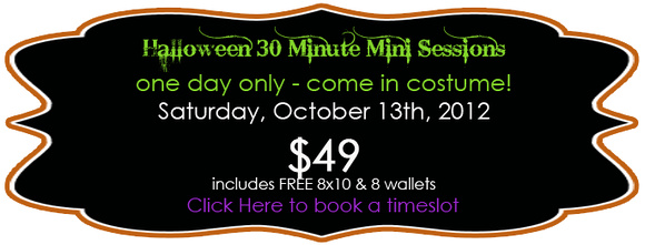 Halloween Mini Photo Sessions - Come in Costume!