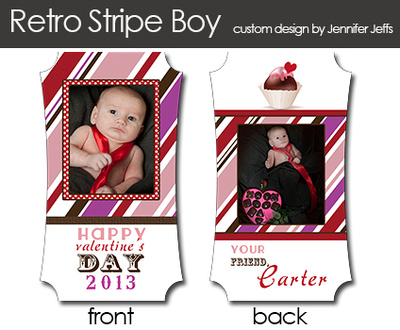 Retro Stripe Mini Valentine Cards