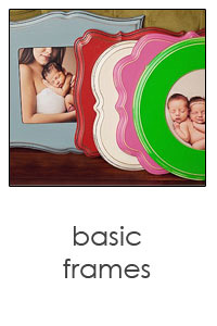 whimsical wooden luxe frames in a variety of colors by organic bloom