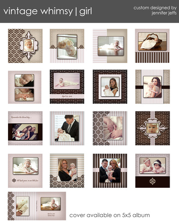  5x5 brag book template for girl communion, baptism or newborn baby girl. PSD templates for photographers. baptism PSD templates