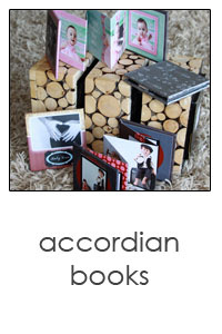 3x3 mini accordian custom designed brag books for your purse. A unique way to show off your family photos